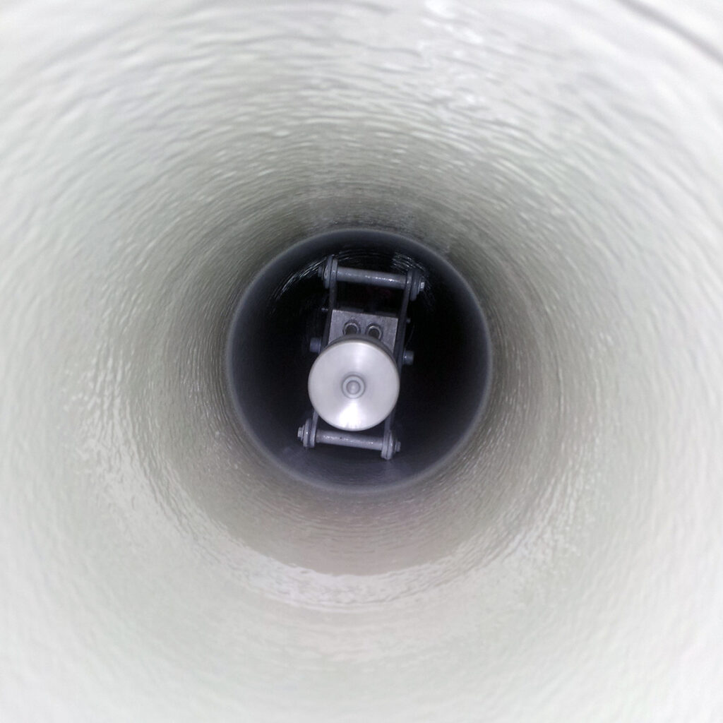 Internal pipe lining in progress using Belzona 1381