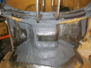 Cracked gearbox repaired with Belzona 1111 (Super Metal)