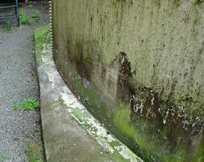 Corroded tank base