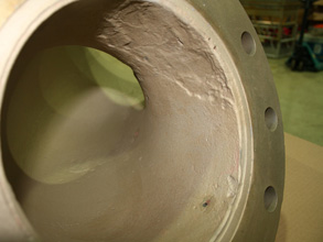 Riser bend suffering from erosion-corrosion