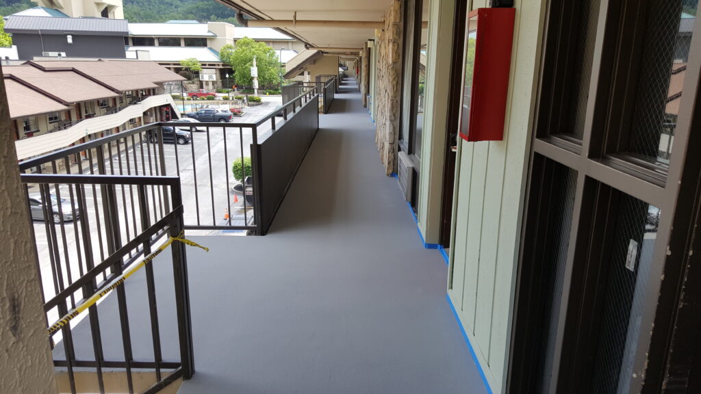 Hotel Concrete walkways made safe with Belzona