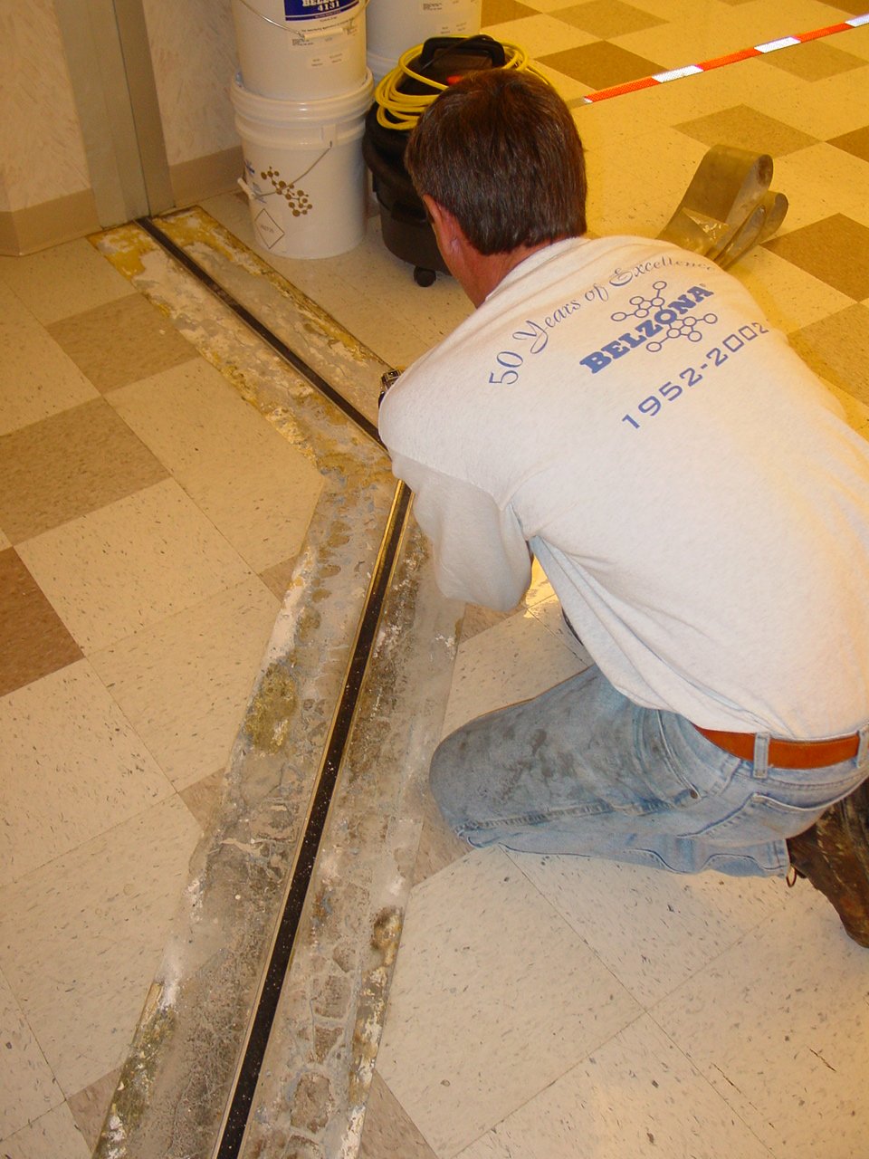 Belzona smoothride Hospital Expansion joint 21 years and in perfect condition